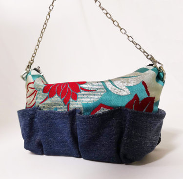 着物デニムリメイクバッグ