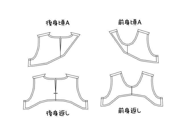 襟ぐり袖ぐりの始末
