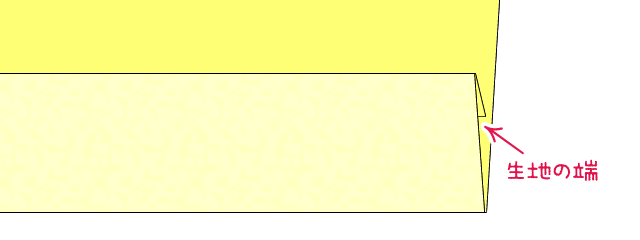 生地を三つ折りにする