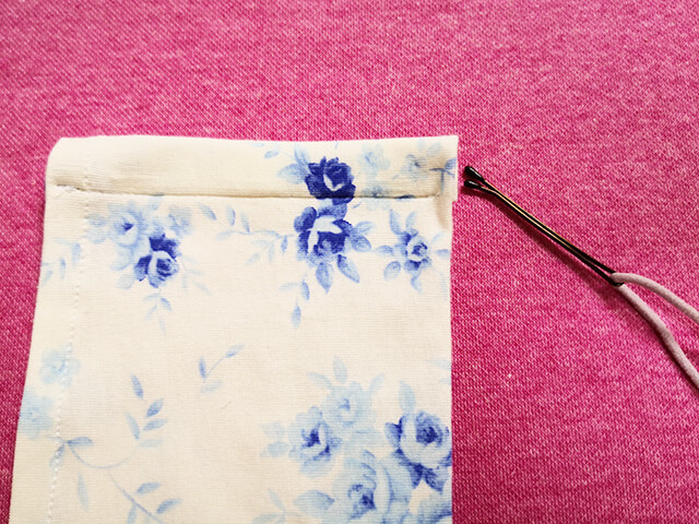 ヘアピンでゴム通し