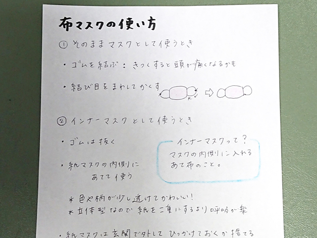 マスクの使い方説明書