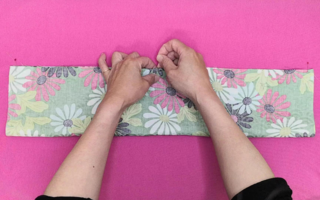 ターバンを半分に折る