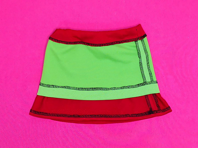 裏地付きスカートの裏側